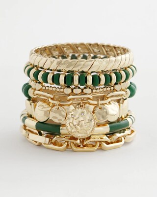 Green Jade Stone Charm Bracelet click to view larger image.