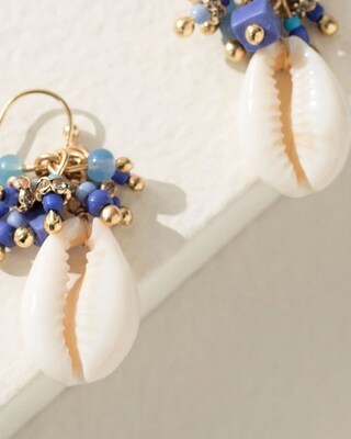 Shell Cluster Drop Earrings