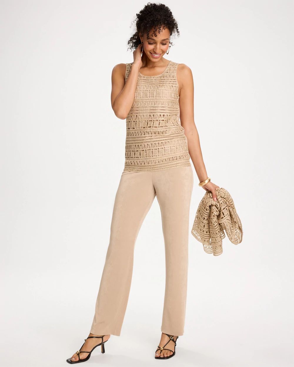 Travelers™ Metallic Crochet Sweater Tank