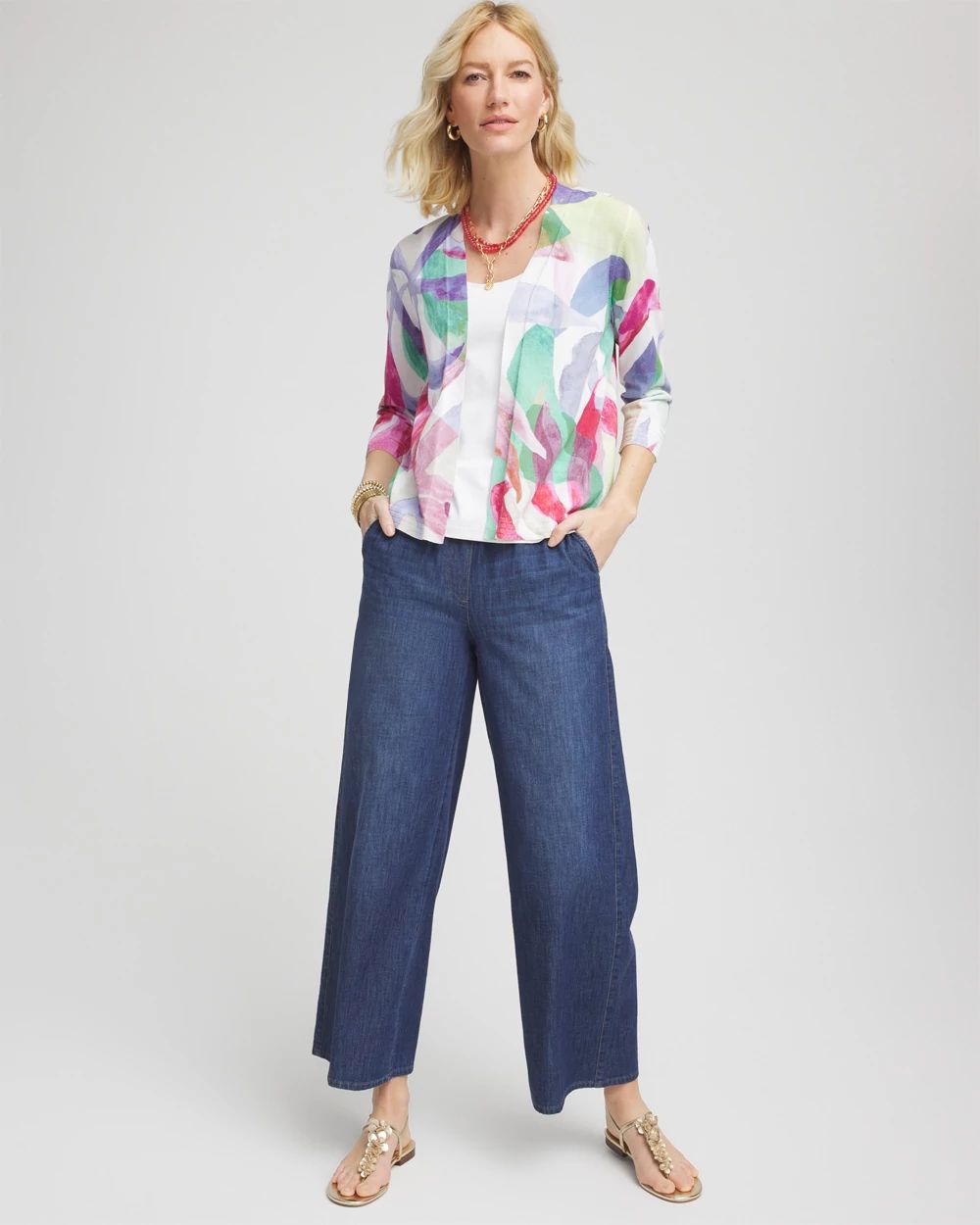 Summer Romance Watercolor Cardigan