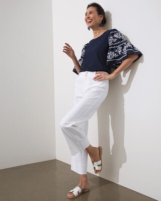 Embroidered Eyelet Tier Sleeve Tee