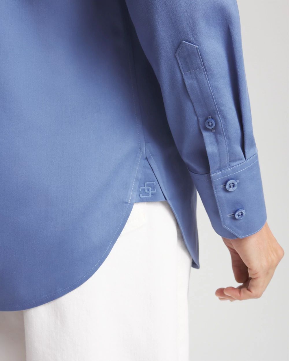 No Iron™ Blue Lotus Stretch-Sateen Shirt