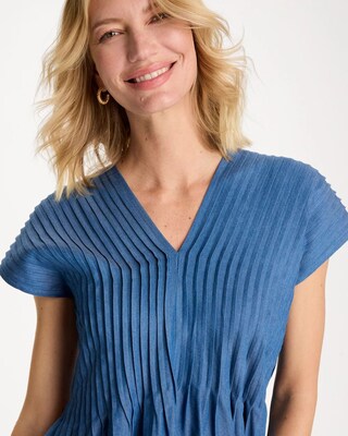 Denim Popover Midi Dress click to view larger image.