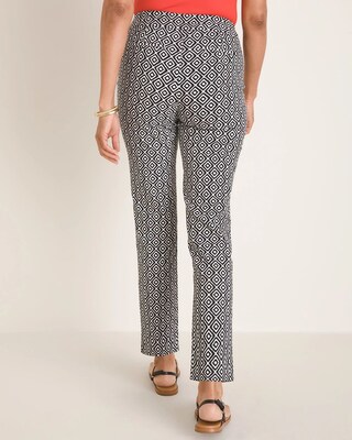 So Slimming Brigitte Ikat-Print Slim Ankle Pants