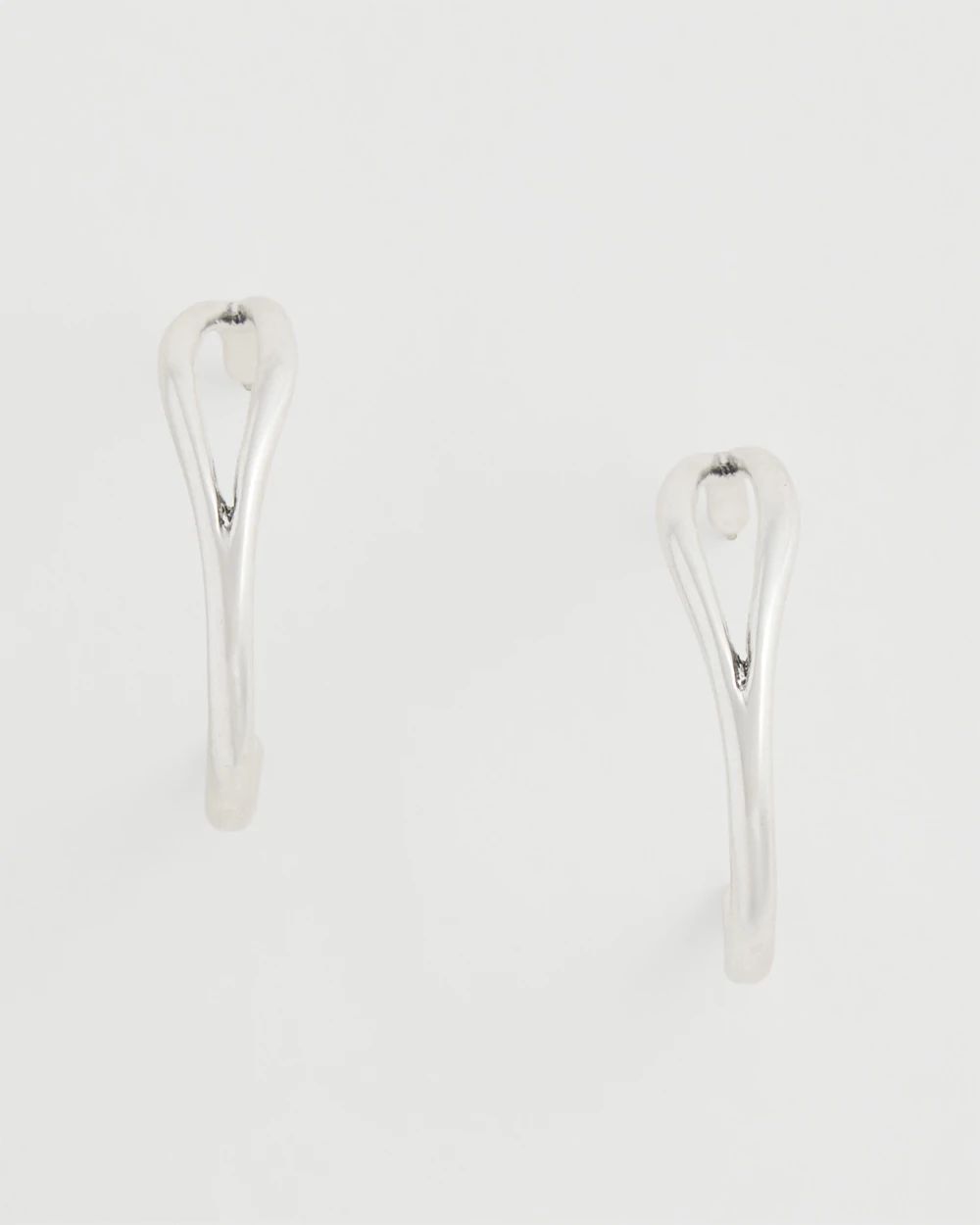 No Droop™ Silver Front to Back Hoops
