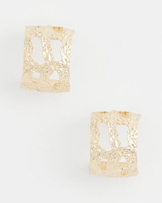 No Droop® Cutout Goldtone Hoop Earrings click to view larger image.
