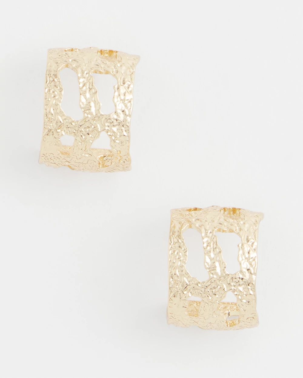 No Droop® Cutout Goldtone Hoop Earrings