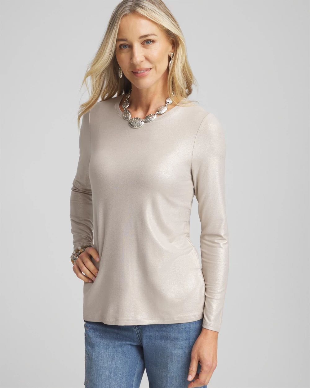 Touch of Cool™ Foil Long Sleeve Layering Tee