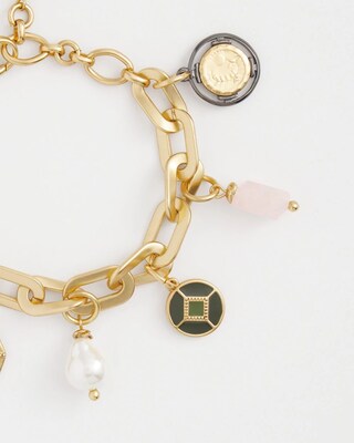 Vintage Inspired Gold Charm Bracelet