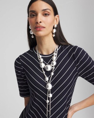 Silver Loop Drop Necklace click to view larger image.