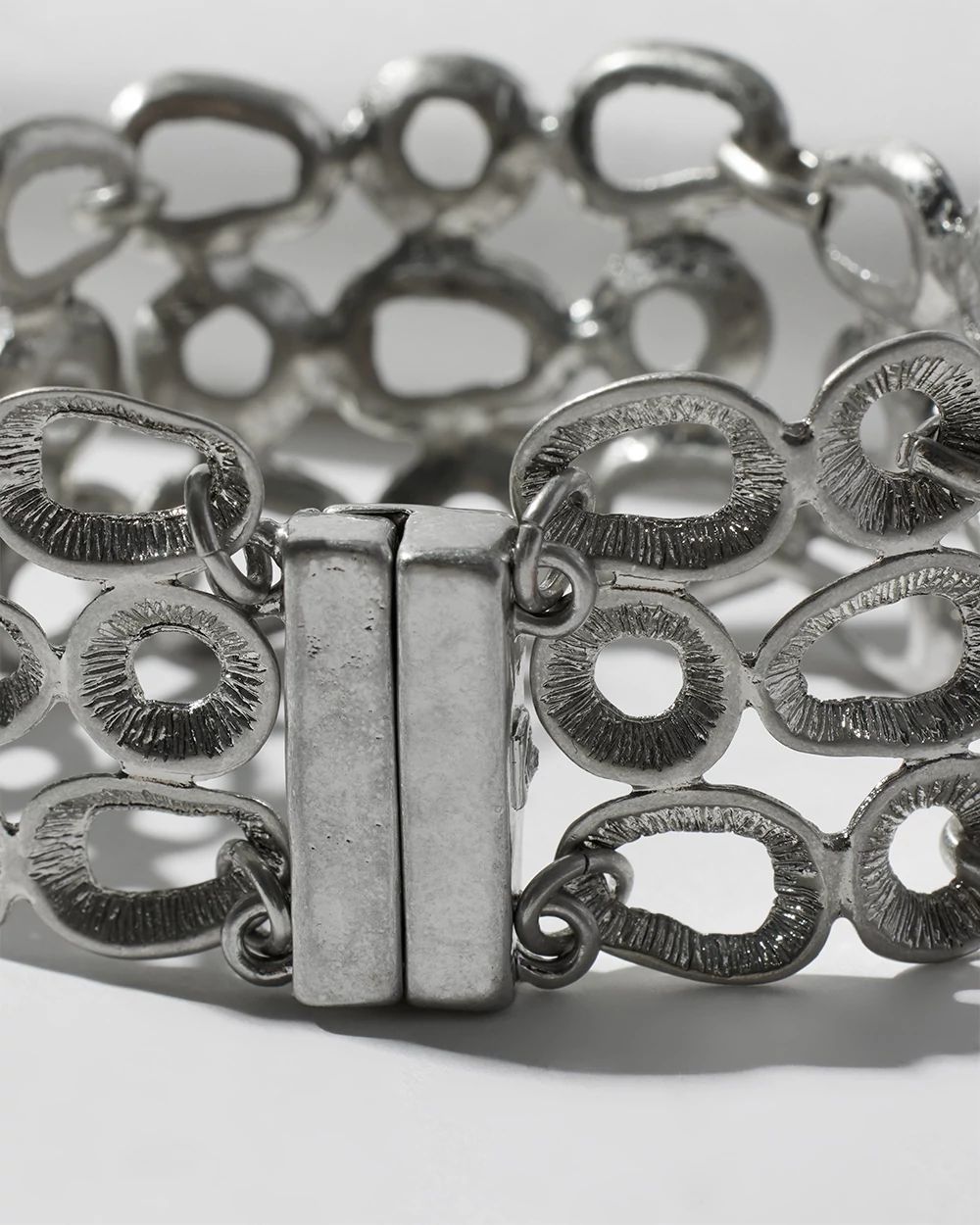 Silver Tone Magnetic Bracelet