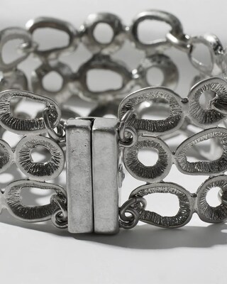 Silver Tone Magnetic Bracelet