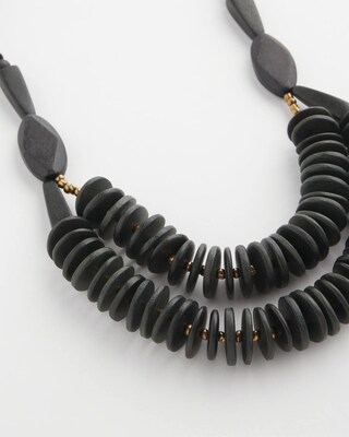 SYLCA® x Chico's Black Disk Bead Statement Necklace click to view larger image.