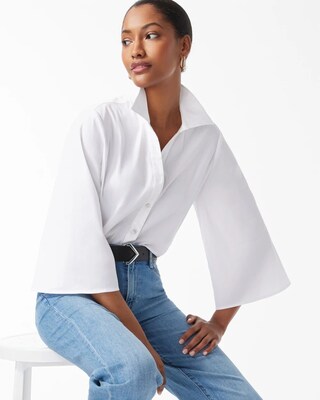 Poplin Cape Sleeve Shirt