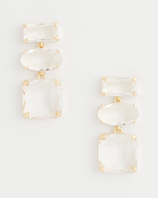 Neutral Faceted Drop Earrings
