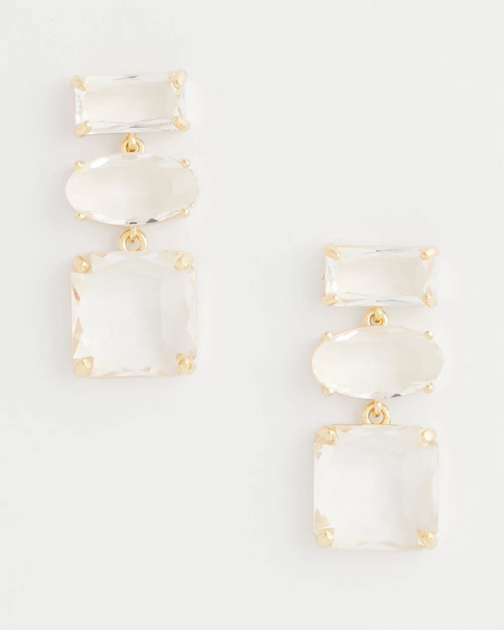 Neutral Faceted Drop Earrings