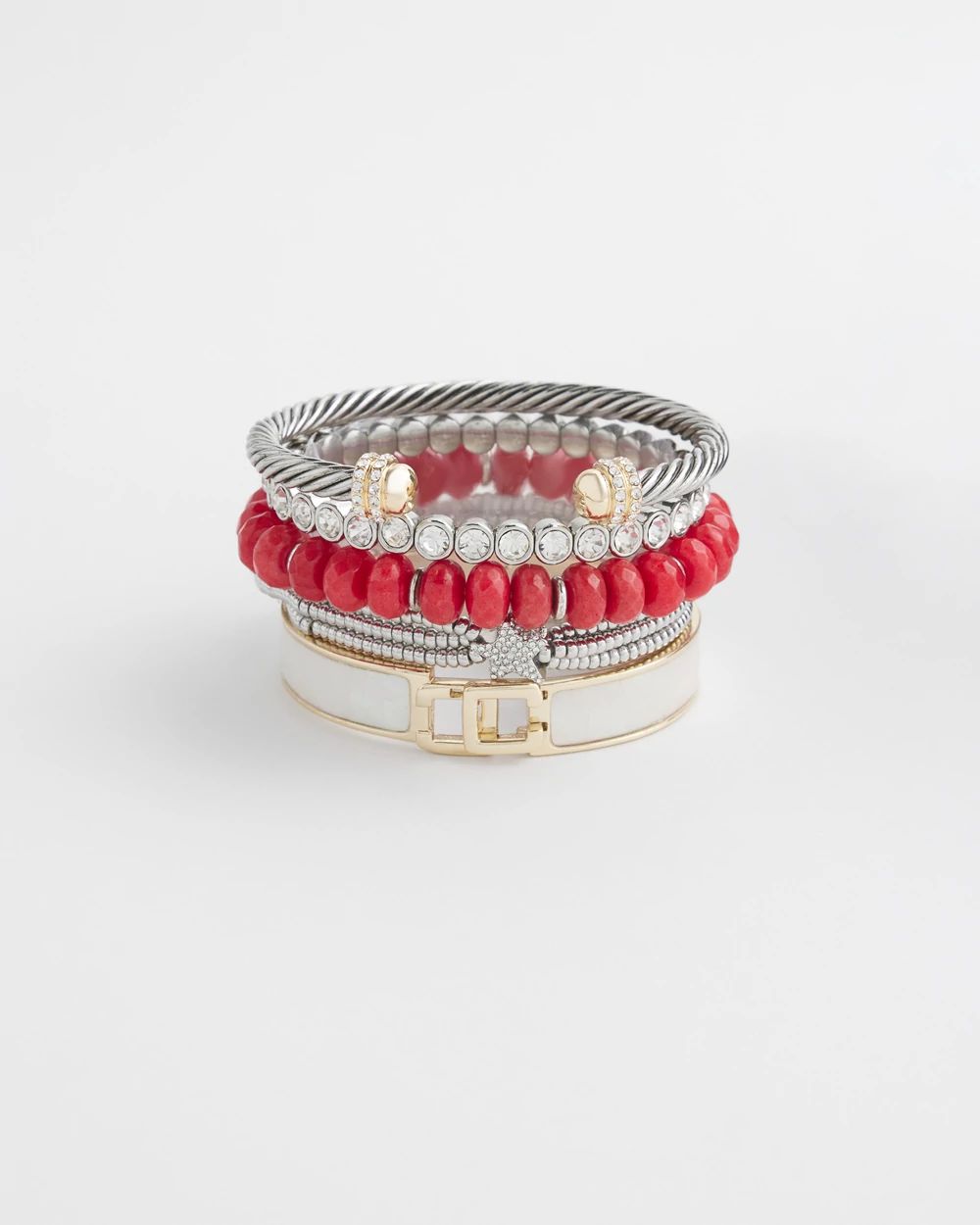 Jade & Mother of Pearl Stretch Bracelet