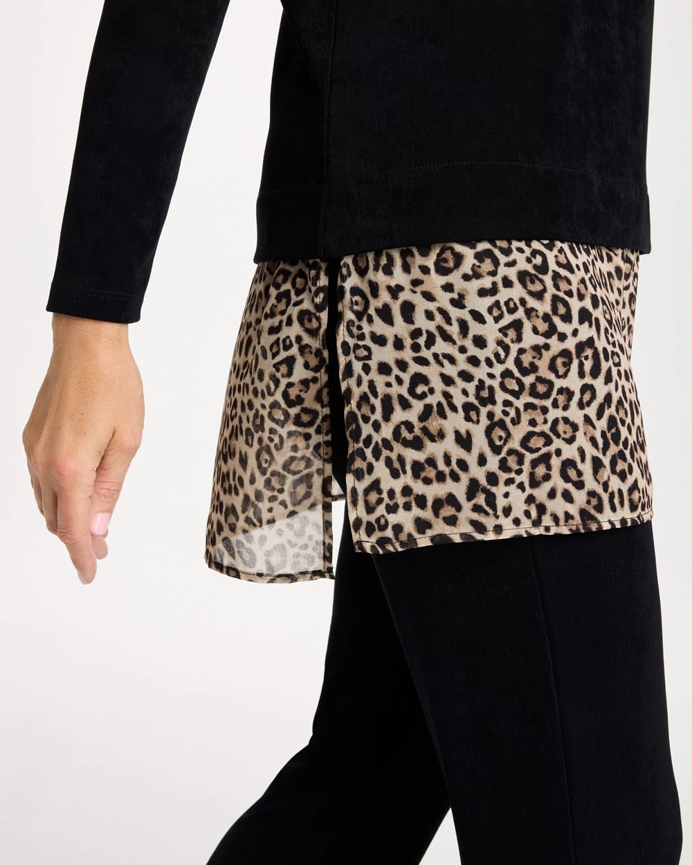 Travelers™ Leopard Chiffon-Hem Tunic