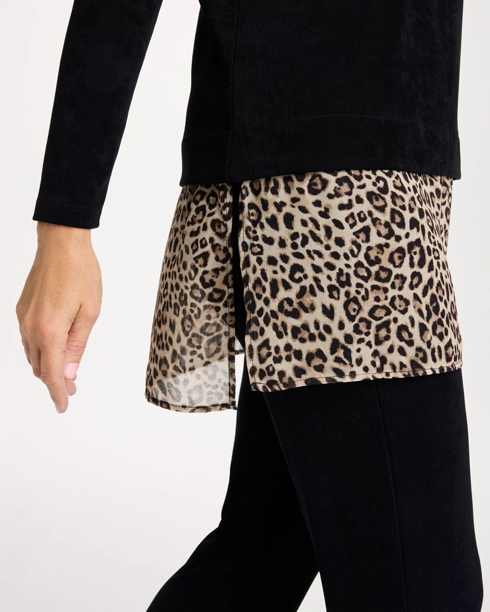 Travelers™ Leopard Chiffon-Hem Tunic click to view larger image.