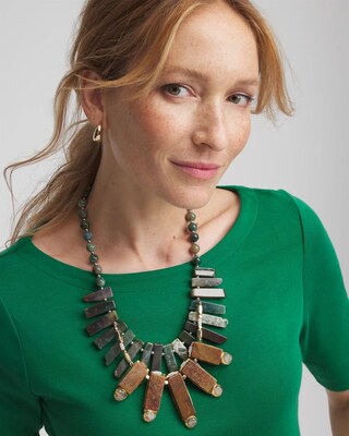 Moss Agate Statement Necklace