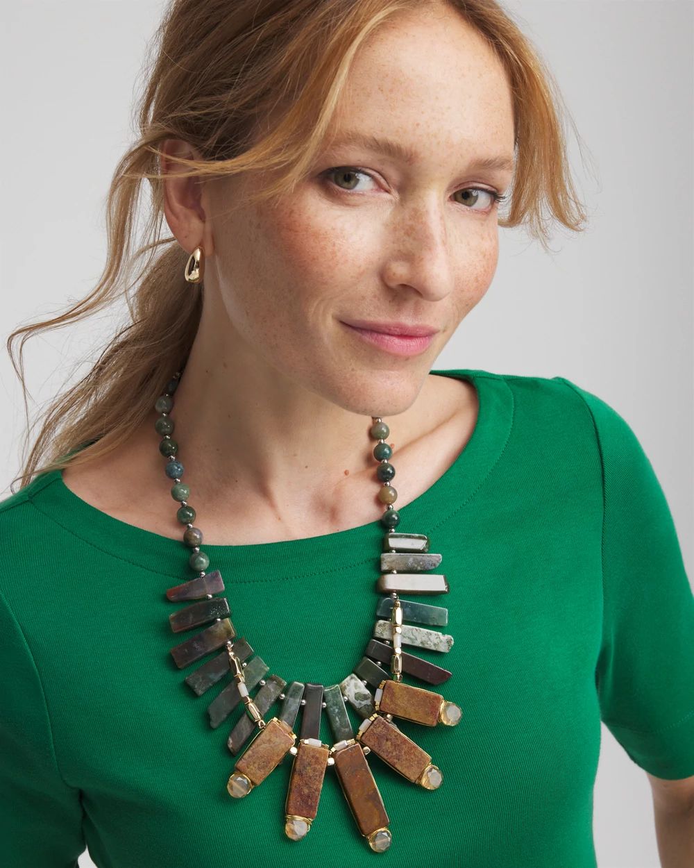 Moss Agate Statement Necklace