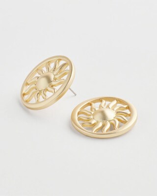 Golden Sun Medallion Earrings click to view larger image.