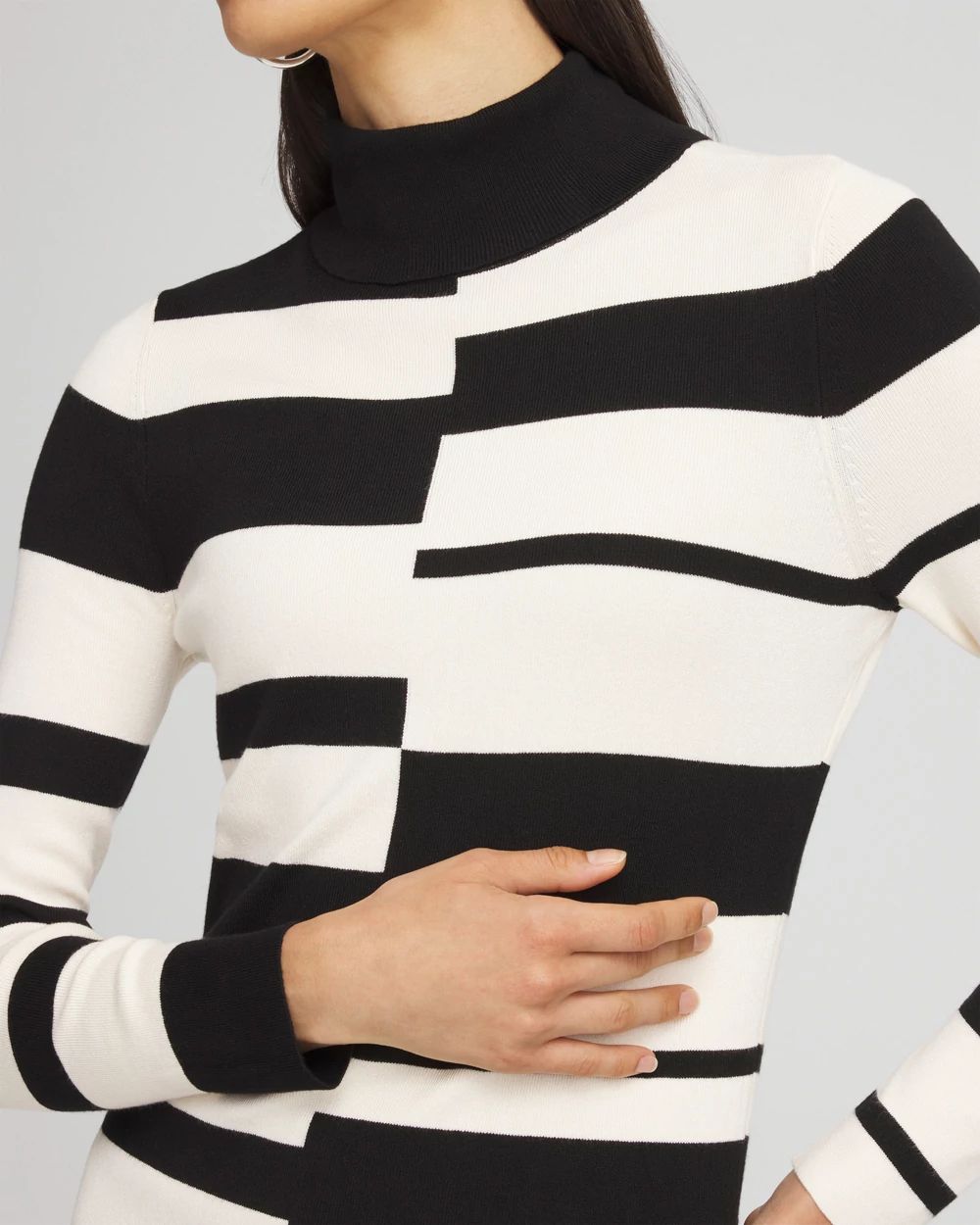 ECOVERO™ Striped Turtleneck Sweater