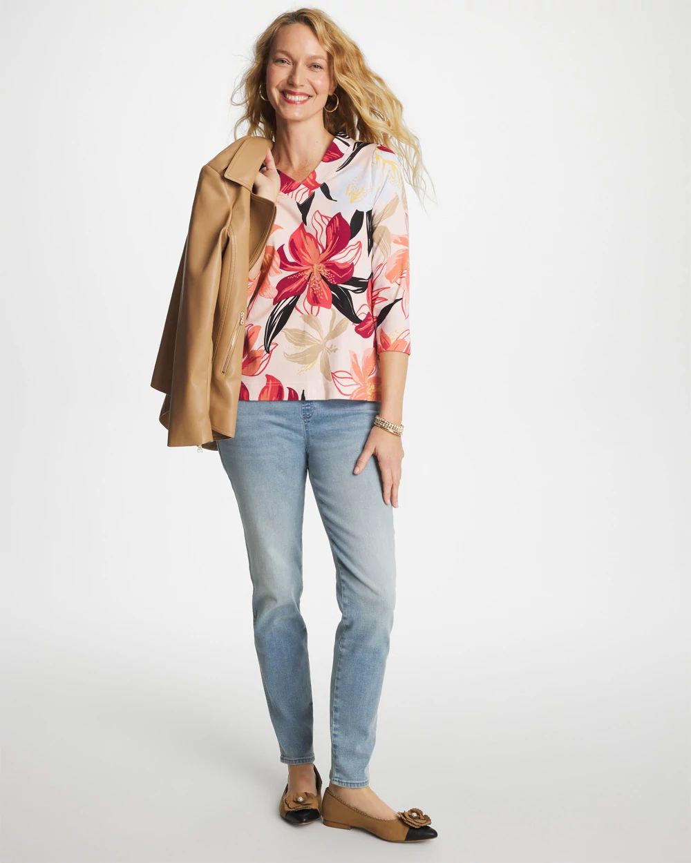 Pima Cotton 3/4 Sleeve Tee click to view larger image.