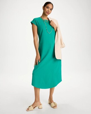 Soft-Stretch Cotton Slub Dress click to view larger image.