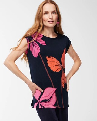 Travelers Floral Side Slit Tunic