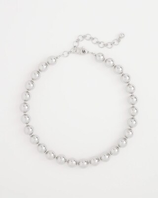 Silver Tone Beaded Collar Necklace