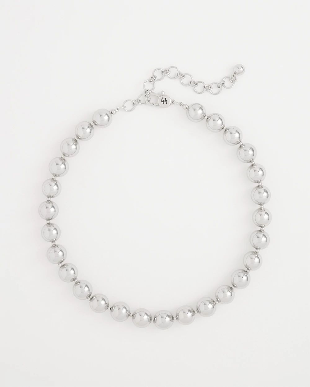Silver Tone Beaded Collar Necklace
