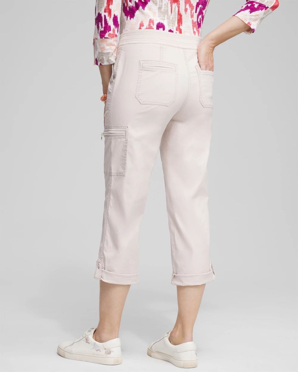 Poplin Cropped Roll Tab Pants