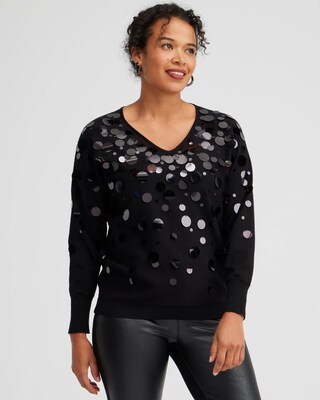 Mixed Sequin Pullover Sweater