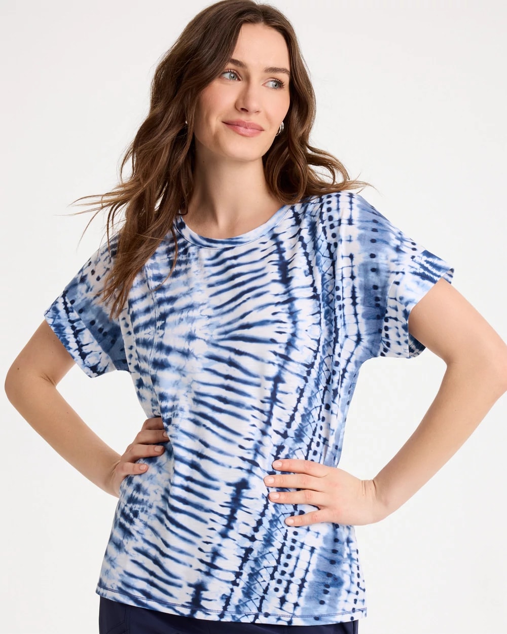 Zenergy® Tie-Dye Drop Shoulder Tee, photo 1 of 5