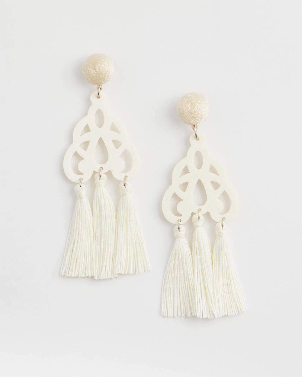 No Droop® White Fringe Earrings