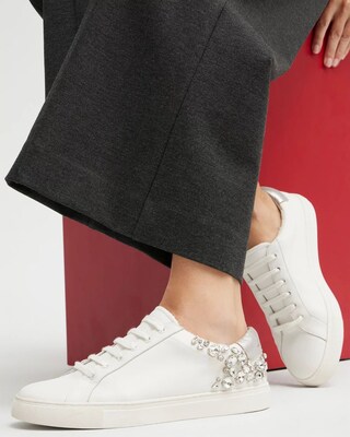 Leather Embellished Sneakers