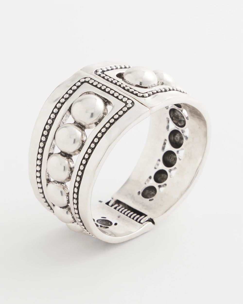 Silvertone Stretch Hinge Bracelet