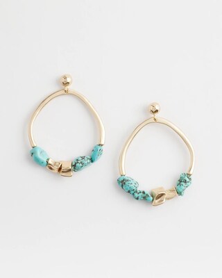 No Droop™ Turquoise Drop Hoops
