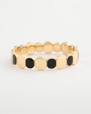 Black Goldtone Glam Stretch Bracelet