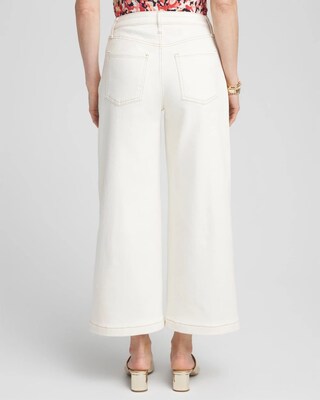 High Rise Wide Leg Cropped Jeans click to view larger image.
