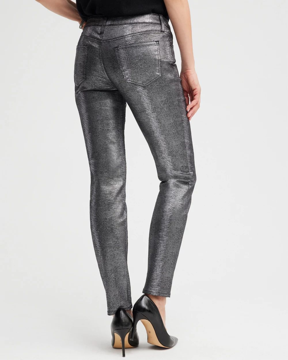 Petite Girlfriend Coated Ankle Jeans