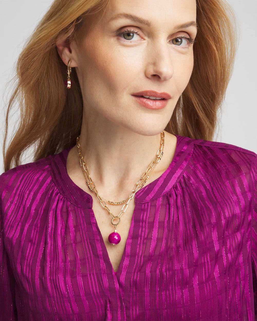Purple Beaded Convertible Necklace