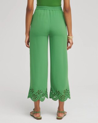 Petite Satin Eyelet Hem Culottes click to view larger image.