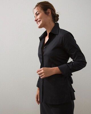 Black Label Poplin Tie Front Shirt
