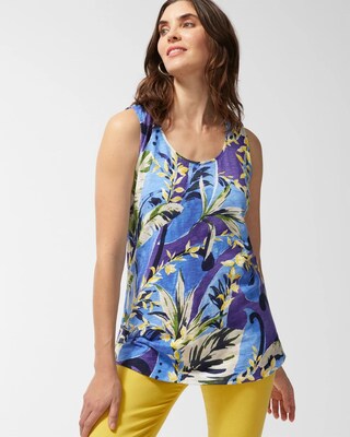 Tropical Print Sleeveless Tunic