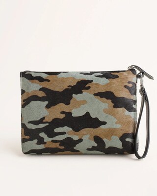 Camo-Print Haircalf Clutch