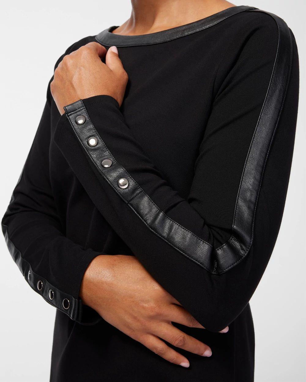 Ponte Faux Leather Inset Tunic
