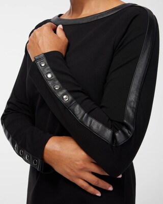 Ponte Faux Leather Inset Tunic