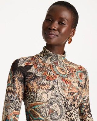 Ella Mockneck Paisley Sweater click to view larger image.